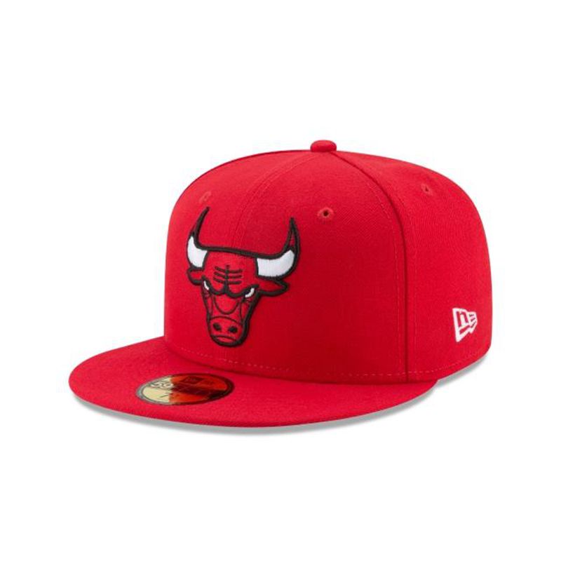 NBA Chicago Bulls Team Color 59Fifty Fitted (FDX7397) - Red New Era Caps